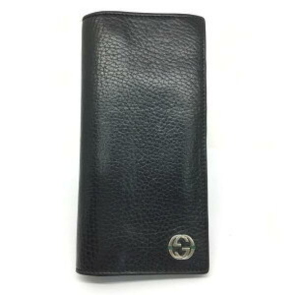 GUCCI Fold Long Wallet Leather Black - Picture 1 of 7